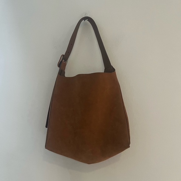 Mango Tan Suede Shoulder Bag - Picture 6 of 16